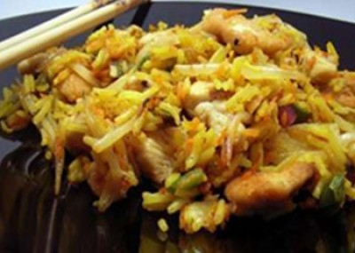 Arroz con Puropollo Estilo Chino